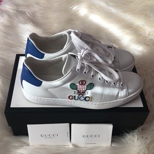 LADIES GUCCI TENNIS ACE SNEAKERS SZ 38.5